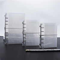 Reliure transparente A6 A7 A8 en PP, reliure à trois volets avec bande, reliure à feuilles mobiles, reliure économique transparente, reliure pour l'organisation de l'argent