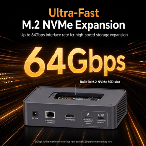 Base de Conexión Thunderbolt 5 <span class=keywords><strong>11</strong></span> en 1, 80 Gbps, 180 W de Potencia, Soporte MST, PD3.1 140 W, 8K60Hz, Ranura M.2 NVMe para Sistemas <span class=keywords><strong>Apple</strong></span> IOS y <span class=keywords><strong>Windows</strong></span> - Product Image 6