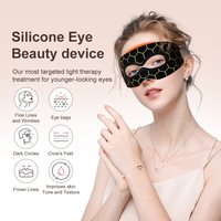 Masque oculaire LED 7 couleurs pour soins des yeux, thérapie par lumière rouge, rechargeable par USB, en silicone, pour réduire les cernes et la fatigue oculaire