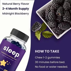 Suplemen Vitamin Vegan Bebas Gula Permen Jeli Melatonin Good Deep Sleep untuk Tidur Nyenyak - Product Image 4