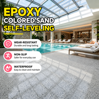 Revêtement de sol auto-nivelant en sable coloré époxy haute dureté pour caves et garages, certifié RoHS, baril de 20 kg