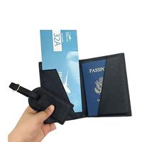 Ensemble cadeau de porte-passeport et étiquette de bagage en cuir PU de luxe, design le plus récent, fait main, logo personnalisé