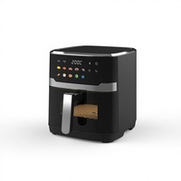 Friteuse à air électrique carrée de 6,5 litres avec écran LED, facile à nettoyer, économie d'énergie, cuisson saine sans huile