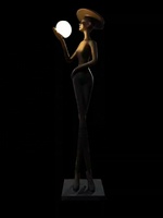 Lámpara de pie LED con escultura humanoide de sujeción de bola creativa nórdica para sala de estar para sala de exposiciones de Hotel adornos de venta de oficina
