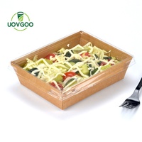 Meilleure vente Sushi Bento Pâtes à emporter 1400ml Boîte d'emballage en papier pour aliments Conteneur à deux cellules