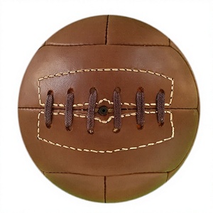 Ballon de football en cuir PU cousu à la main, style rétro antique, pour les sports d'équipe, la promotion, l'affichage, la collection vintage - Product Image 2