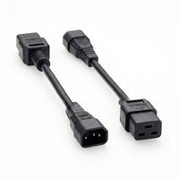 Câble d'alimentation HENG-WELL IEC C14 vers C19, 16 14AWG 15A/250V, isolé en PVC, pour PDU, PSU, UPS, armoire rack, serveurs