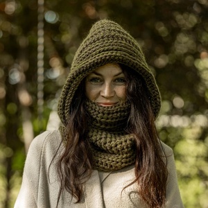 Hot Sale Knit Hooded Scarf <strong>for</strong> Women Balaclava Hood with Neck Gaiter Knit Warm Winter <strong>Snood</strong> <strong>for</strong> Women <strong>Men</strong> Outdoor Sports - Product Image 4
