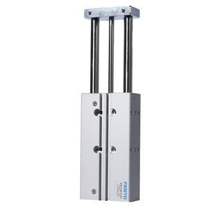 Festo Guided Actuator DFM-12-80-P-A-GF Aluminum Dual-Action Pneumatic Cylinder With Guide Rod - Product Image 1