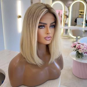 Charming <span class=keywords><strong>Ash</strong></span> Brown Blonde Highlight 9x6 penutupan Lace wig depan untuk transparan lurus 13x6 HD Lace Frontal 14 inci 16 inci - Product Image 4