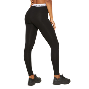 Leggings Aderenti <span class=keywords><strong>Neri</strong></span> in Nylon Spandex con Logo Personalizzato, Elastico in Vita, per Fitness e Yoga, Leggings <span class=keywords><strong>Lucidi</strong></span> per Streetwear - Product Image 2