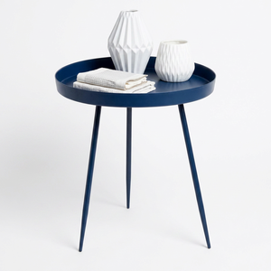 Table d'appoint moderne en fer thermolaqué avec plateau rond pour salon - Product Image 1