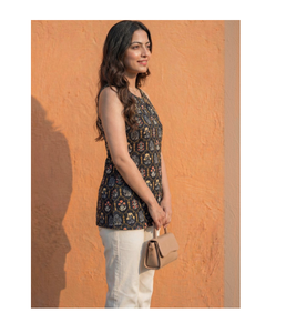 Women Cotton <b>Kurti</b> with Ethnic Motifs Printed Stylish Summer Ethnic Top Comfortable Daily Wear Traditional Tunic Wholesale - Product Image 3