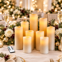 Bougies LED sans flamme à bouche ondulée, avec télécommande et minuterie, lumière chaude, en cire véritable, pour décoration de scène - Offre Spéciale