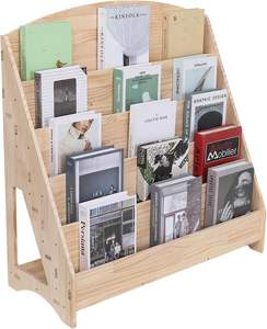 Venta al por mayor de muebles de madera <span class=keywords><strong>Montessori</strong></span> para niños estantería de madera natural para niños biblioteca estantería de un solo lado para niños - Product Image 1