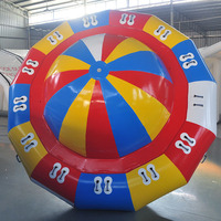 Tubo de barco de discoteca giratorio inflable, OVNI volador, juguete de agua remolcable para el hogar o la escuela, instalación de agua inflable divertida
