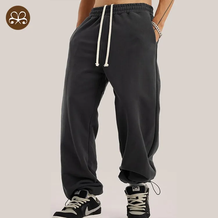 स्वनिर्धारित प्लस टेरी कपास Sweatpants उच्च गुणवत्ता शरद ऋतु सर्दियों पुरुषों टहलना पैंट बैगी पैंदा