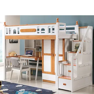 Nuovi set di mobili per camera da letto per bambini di Design moderno letto a castello in legno massello per bambini