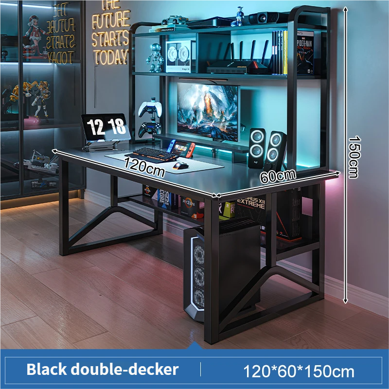 Estante de almacenamiento de 2 niveles (negro): 120*60*150 cm