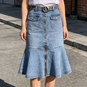 Jupe en jean mi-longue - Product Image 1