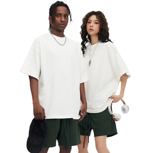 Nhà Sản Xuất 350GSM T-Shirt Heavyweight Cotton T Áo Sơ Mi Unisex Tùy Chỉnh Màn Hình In Trống Người Đàn Ông Áo Thun - Product Image 5