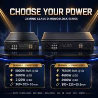 Amplificateur de voiture monobloc classe D 8000W 1 canal Zeming pour systèmes audio de compétition 90dB avec crossovers et DSP