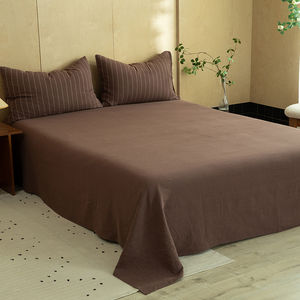 Juego de Ropa de <span class=keywords><strong>Cama</strong></span> Nórdica de Doble Capa de Gasa 100% Algodón, Teñido con Hilo, Rayas, Suave y Transpirable, Juego de 4 Piezas para Hogar y Hotel, Venta al Por Mayor - Product Image 3