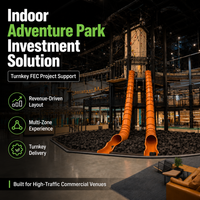 Parc d'aventure intérieur avec double toboggan, obstacles en corde, centre sportif de trampolines, terrain de saut, zone d'atterrissage souple, pour opérateur commercial