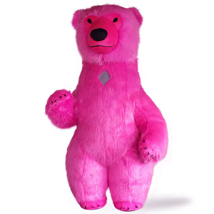 Efun özel pembe şişme kutup ayısı çizgi film kostümü maskot şişme yetişkin boyutu şişme karikatür Polar ayı kostümü - Product Image 4