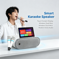 GENCE Haut-parleur vidéo intelligent Android fiable avec écran tactile, éclairage LED RGB et microphone sans fil en plastique pour le divertissement à domicile