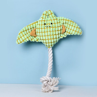 Jouet pour chien Manta Ray personnalisé avec logo, jouet à mâcher et à tirer en peluche douce avec queue en corde pour chiots et chiens de petite et moyenne taille, vente en gros