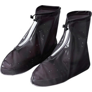 Yeniden kalınlaşmış kaymaz Unisex PVC ayakkabılar kapak su geçirmez katlanabilir emniyet kapağı fermuar ile tüm kullanıcılar için - Product Image 1