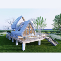 2025 conteneur en acier préfabriqué minuscule Triangle maison de luxe A-Frame Villa basse vente chaude étanche bûche modulaire isolée thermiquement