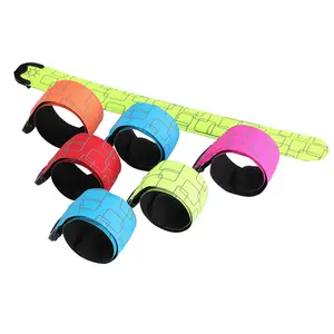 Hot selling Night Safety Sports Running USB rechargeable nylon custom led reflective flashing slap arm band bracelet wristband