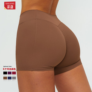 Shorts de yoga taille haute pour femme Zechuang, ajustés, couleur unie, en nylon et élasthanne, pour le sport et la course à pied 9313 - Product Image 4