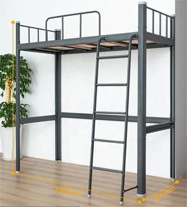 Двухъярусная кровать-чердак <span class=keywords><strong>Queen</strong></span>-<span class=keywords><strong>size</strong></span> из металла в современном стиле с местом для хранения и лестницей для гостиниц, апартаментов, спален, школ, больниц, гостиных - Product Image 2