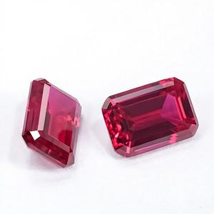 Rubí Sintético Cuadrado Pulido, Corte Abuela, Gema Roja Creada en Laboratorio, Color Sangre de Pichón, Tesoro Precioso - Product Image 3