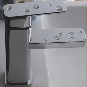 Robinet de lavabo monocommande moderne en laiton chromé, à montage sur plan, avec mitigeur <span class=keywords><strong>eau</strong></span> chaude/froide pour salle de bain - Product Image 4