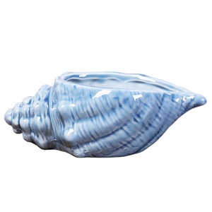 Pot de fleur succulente en céramique roman écologique Pot de plantes océaniques Pot en porcelaine de mer bleue bassin baleines étoile de mer coquille planteur de <span class=keywords><strong>poisson</strong></span> - Product Image 1