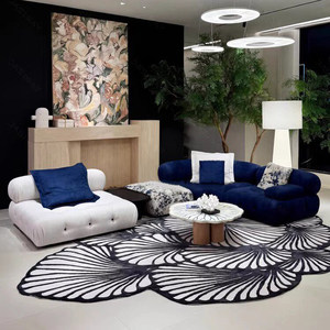 Sofá Modular de Tela para Sala de Estar, Estilo Minimalista Italiano, Combinación Libre, Color Crema - Product Image 3