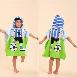 Peignoir de bain en microfibre pour enfants, séchage rapide, absorbant, imprimé de dessins animés, à capuche, pour bébé - Product Image 1