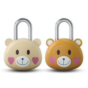 CJSJ Cartoon Bear <b>Padlock</b> Mixed Colors Plastic Shell Iron Lock Travel Locks - Product Image 2