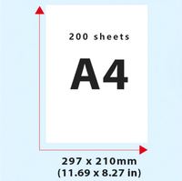 Papier d'impression thermique Phomemo A4 pli papier thermique à séchage rapide Compatible pour imprimante M08F-A4 100/200 feuilles