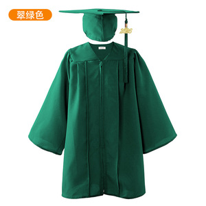 Ensemble de Robe de Cérémonie de Remise des Diplômes pour Enfants Vert 2026 en Satin – Costume de Spectacle pour Maternelle - Product Image 1