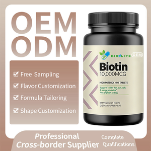 Tabletas de Biotina Pura OEM 10000mcg, Vitamina <span class=keywords><strong>H</strong></span>, Queratina, Ácido Hialurónico para Adultos y Recién Nacidos, Crecimiento de Cabello, Piel y Uñas - Product Image 2