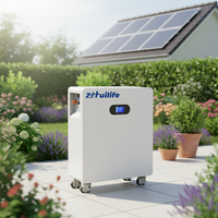 Stock UE Système solaire modulaire empilable 51.2V 200AH 10.24KWH pour l'énergie domestique avec roues pivotantes, sortie CA, batterie LiFePO4 portable CAN