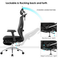 Nouvelle chaise de bureau ergonomique, mobilier de bureau de luxe, chaise de direction inclinable noire avec repose-pieds