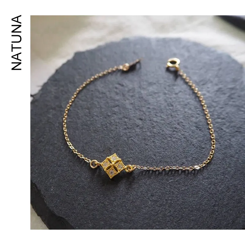 Natuna Vintage Jewelry 18K chapado en oro esterlina 925 pulseras de diseñador de plata Pulsera plata esterlina grabado para mujeres