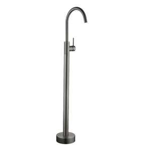 Ouyashi Floor Standing Pedestal <b>Basin</b> Faucet <b>Single</b> Handle Waterfall Bathtub <b>Tap</b> For Bathroom - Product Image 5