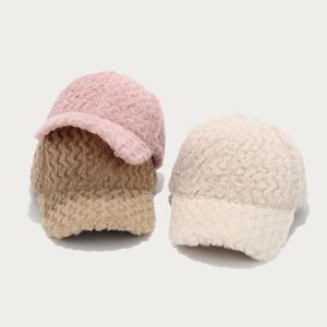 Azov-yt Autumn Winter Pure Color Thickened Warm Baseball Female Personality <strong>Wave</strong> Pattern Casual Peaked <strong>Cap</strong> Fashion - Product Image 3